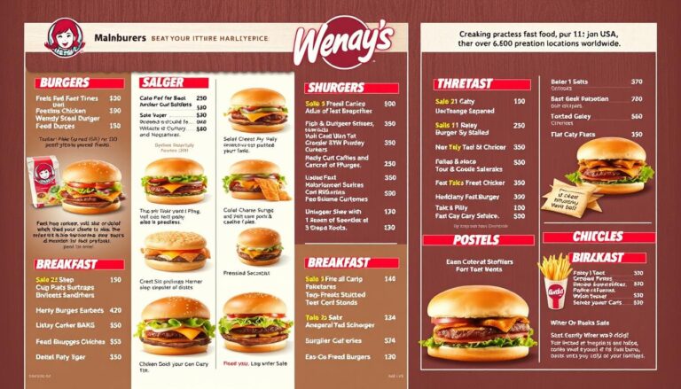 Wendy's Hamburgers Menu