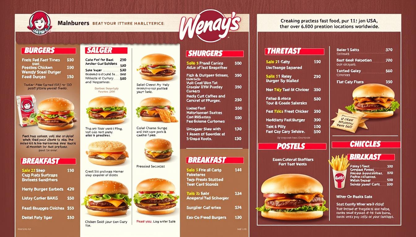 Wendy's Hamburgers Menu