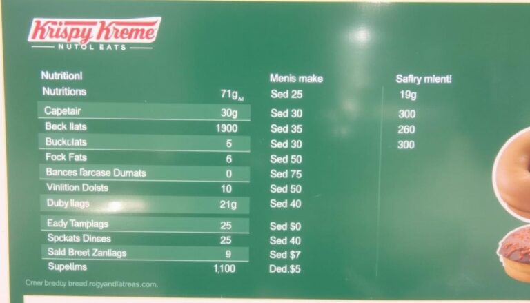 krispy kreme menu nutrition